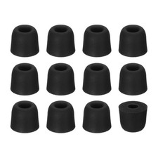 Memory Foam Earbud Tips 4mm/0.16" , 12Pcs - Medium Ear Bud Tips, Black