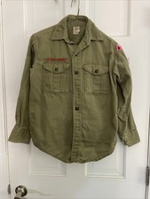 VTG Boy Scouts Uniform Youth Green Official Uniform Zip Fly Flap Pockets READ