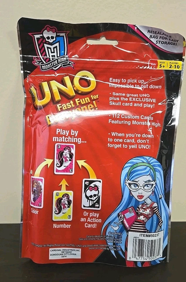 Monster High Draculaura Mattel UNO Card Game Brand New Sealed Original Authentic - Image 3 of 4