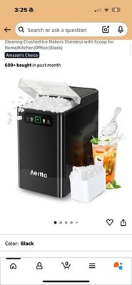 Aeitto Nugget Ice Maker 40Lbs/Day Countertop Pebble Ice Machine Auto Clean