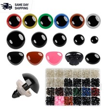 Vibrant 600pcs Safety Eyes  Noses for Crochet Dolls, 6-14mm Assorted Sizes