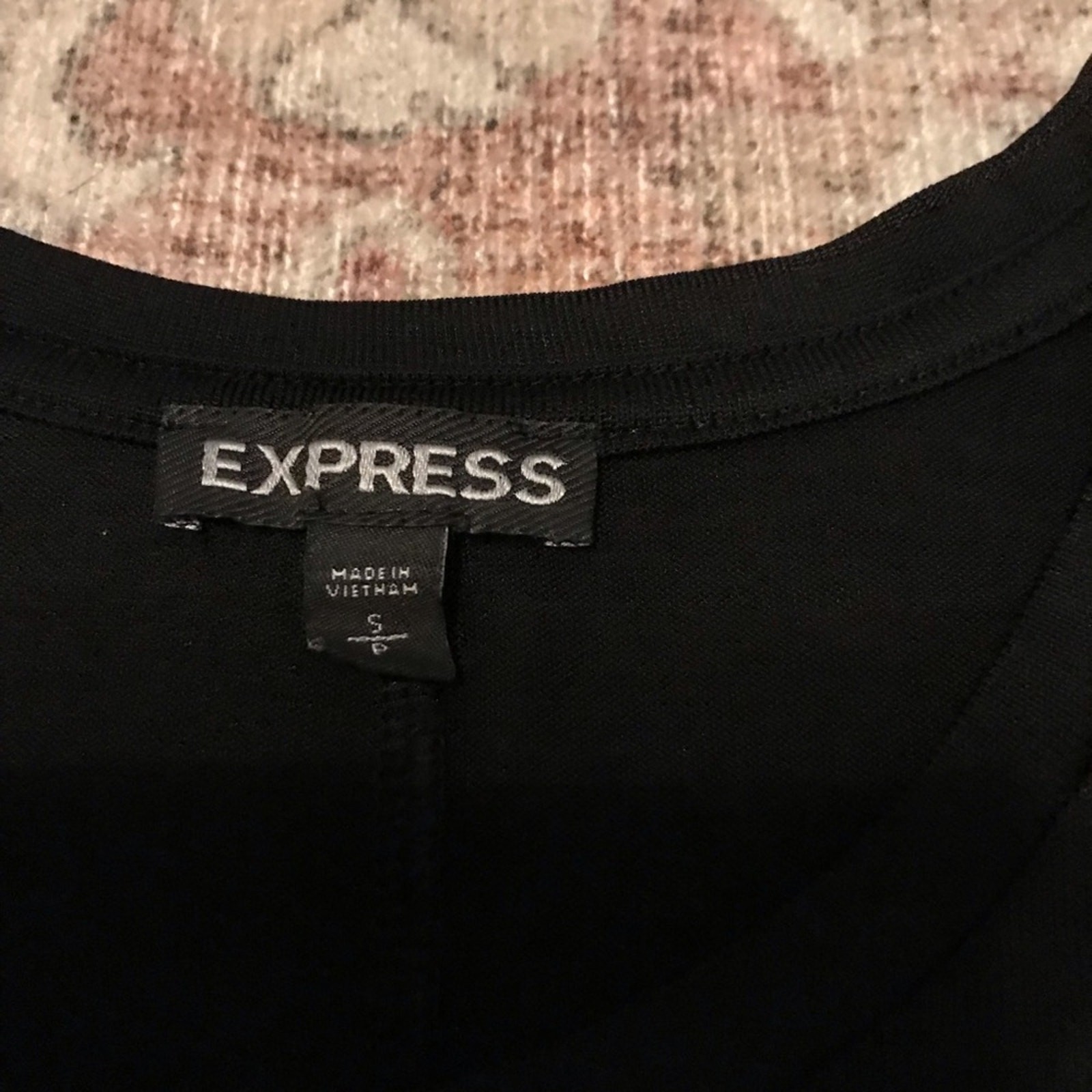 Express Black Semi Sheer Basic Top - Size Small - image 5