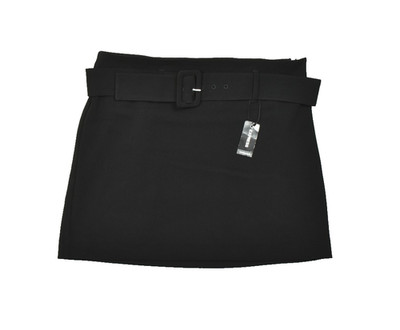 NEW Express Women Medium Black Belted Mini Skirt NWT Solid Polyester Spandex