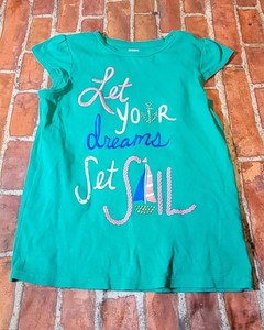 Gymboree Stripes & Anchor Girls Shirt Sz 8 Let Your Dreams Set Sail
