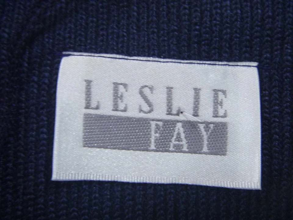 LESLIE FAY Womens Skirt Suit Size 10 Navy Blue & Pink Floral vintage 2 piece - Image 3 of 4