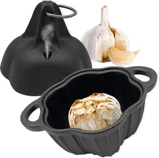 Mini Wood Stove Steamer & Garlic Roaster Baker, Cast Iron Potato Cooker for Wood