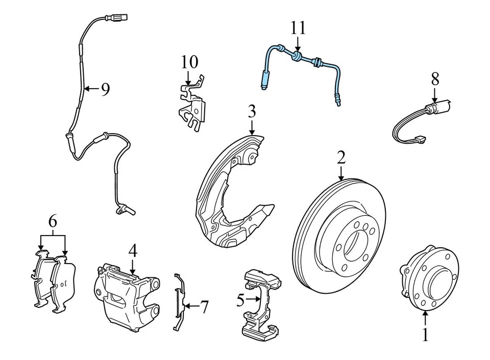 2006-2011 宝马 323I - 前刹车软管/线 6790550 — 第 3/4 张图片