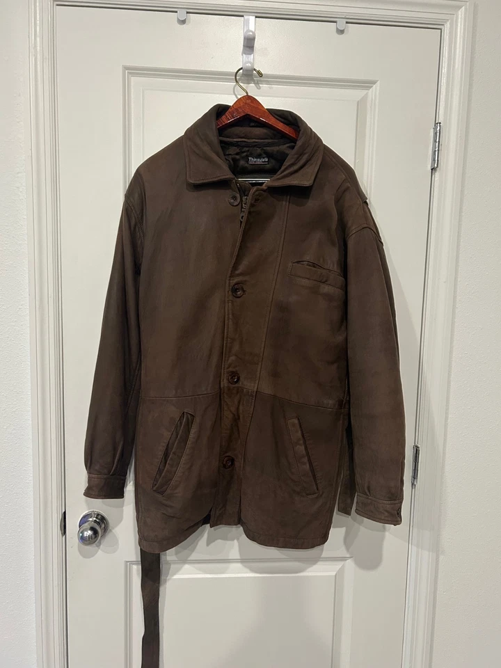 Chaqueta de cuero marrón Wilson Adventure Bound para hombre talla M Foto 3 de 4