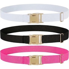 JASGOOD 3 Pack Kids Toddler Adjustable Elastic Belt Easy to Use Gold Buckle