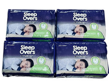 Sleep Overs Youth Pants Lot 4 Packs 60 S/M 41 Lb Blue Nighttime Diapers Unisex