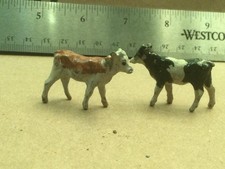 Vintage Britains LTD Lead Metal Spotted Cows Cattle Lot of 2 Made in England.