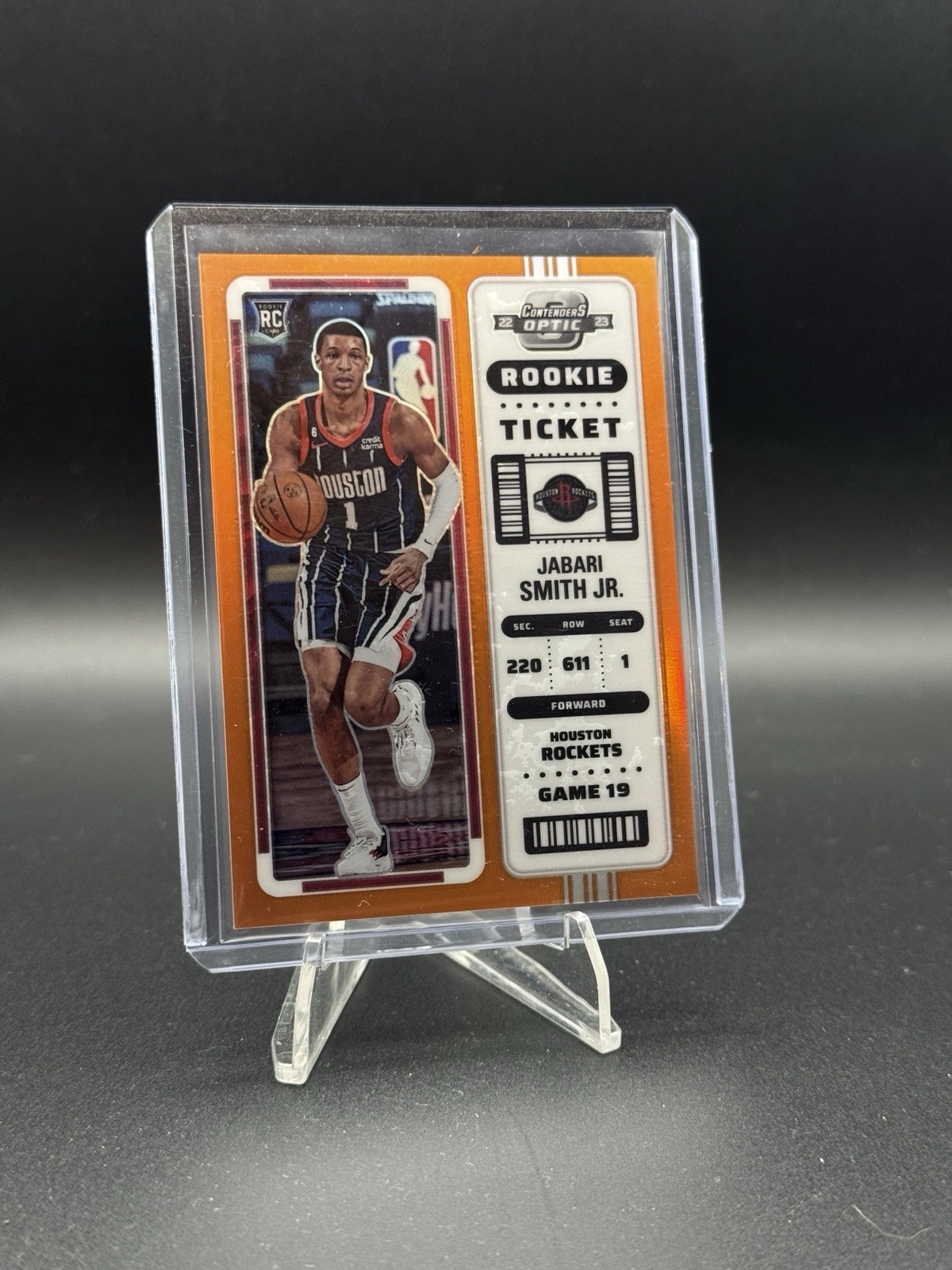 2022 Contenders Optic Jabari Smith Jr Orange Rookie Ticket /49