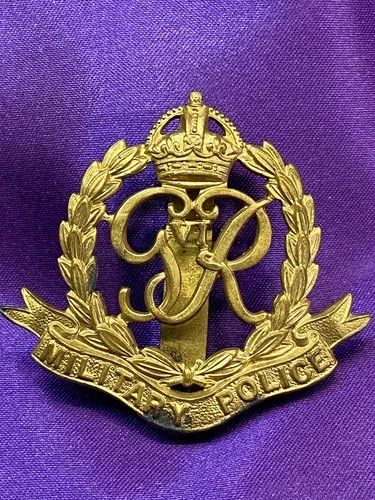 Genuine WW2 MP Military Police GviR KC GM Cap Badge w/slider