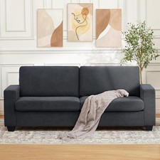 84 inch Corduroy 3 Seater Sofa Cloud Loveseat Deep Seat Wide Armrest Couch