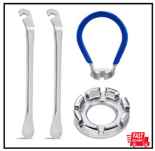 4 Piece Bicycle Spoke Wrench, Universal Forged Steel Bike Rim Correct To