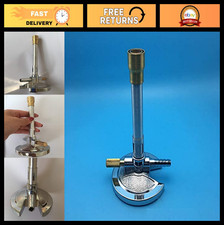 Lab Bunsen Burner with Air & Gas Control, Flame Stabilizer for Natural Gas & Pro