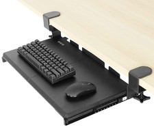 Small Keyboard Tray, Under Desk Pull Out with Extra Sturdy Clamp Mount System...