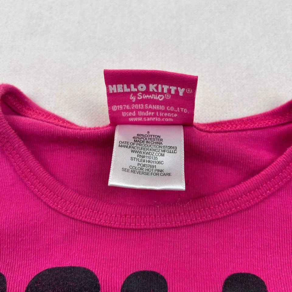 Vintage Sanrio Hello Kitty "Goodbye" 2-Layer Girls Shirt Long Sleeve Size 5 - Image 4 of 4