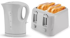 2200W Electric Cordless Kettle & 4-Slice 1400W Toaster Combo Set boil-dry Grey