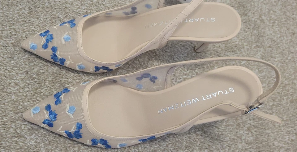 Zapatos de salón Stuart Weitzman para mujer bordados Power Slingback 75  Foto 2 de 4