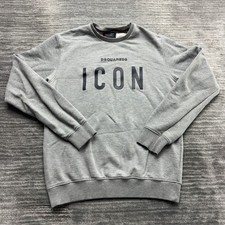 DSQUARED2 ICON Sweatshirt Size L Youth Teens Logo Gray