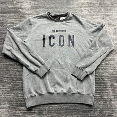 DSQUARED2 ICON Sweatshirt Size L Youth Teens Logo Gray