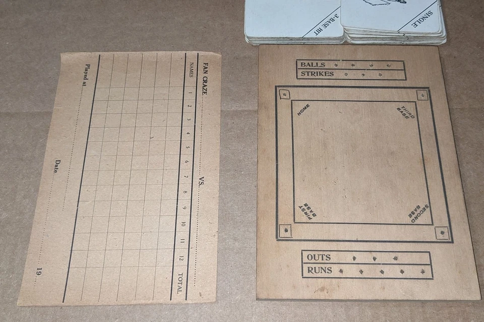 Juego de cartas de béisbol Pat 1904 Fan Craze Co con caja y tablero de juego Foto 2 de 4