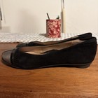 BeautiFeel Black Suede Patent Leather Ballet Flat Slip On Shoes US 9 Comfort 40 — photo 2