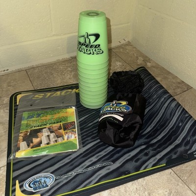 Speed Stacks Green (glow in dark) Stacking Cups WSSA with StackMat And Video