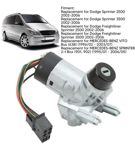 Ignition Starter Key Switch A0005458108 Dodge Sprinter 2500 3500 w/KEYS New - Picture 3 of 15