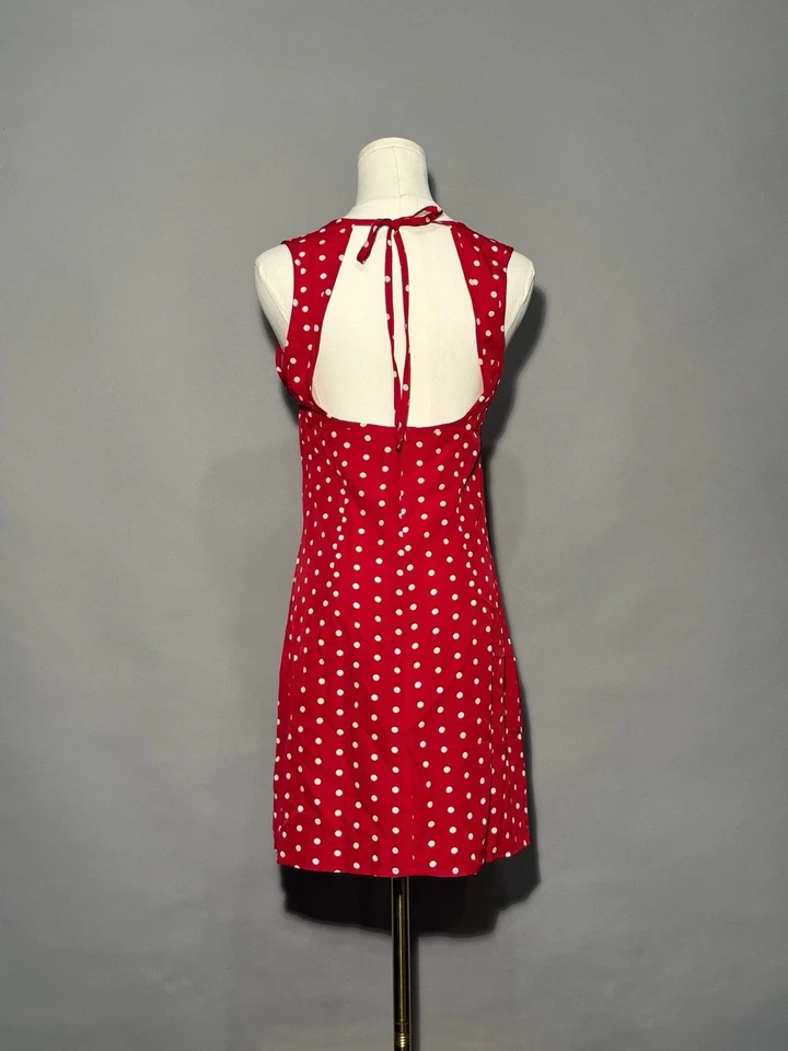 Women's Red Polka with White Polkadot Dress Size Small  Vintage Style - Image 3 of 4