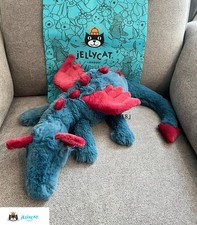 Jellycat 50cm Dexter Dragon Stuffed Animal,Mythical Plush Toy - BNWT & Gift Bag
