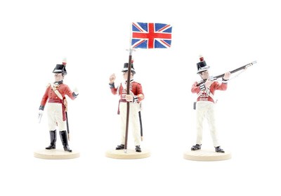 W. BRITAIN '1:32' SCALE 41121 SET OF 3 MARINES (OFFICER/SGT/ MARINE) FIGURES