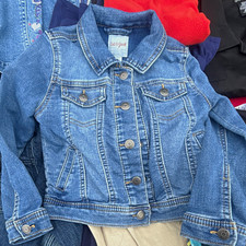 Cat  Jack Blue Denim Jacket 4T Button Front Long Sleeve Collared