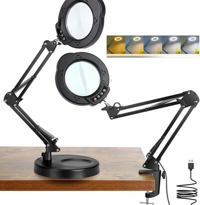 84LED 10X Dioptrien Lupenleuchte Lupenlampe Lupe Licht Tischlampe Tischlupe - Bild 1 von 4