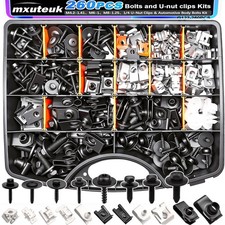 260PCS UNut Clips  Automotive Body Fender Bolts Kit,for Most Cars Fender,Eng...