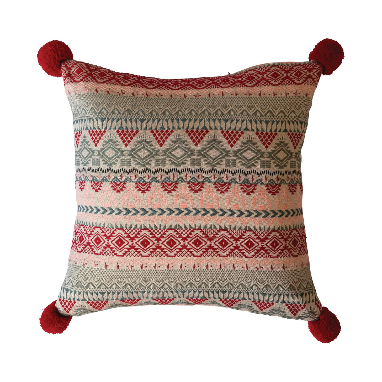 Multicolor Square Pattern Woven Acrylic Jacquard Pillow