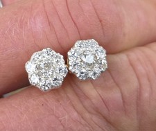 OLD MINE CUT  DIAMOND EARRINGS  Fine Antique Diamonds