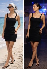 Lovers And Friends Black Ribbed Tank Mini Dress XS LBD Club Baddie Indie Sleaze