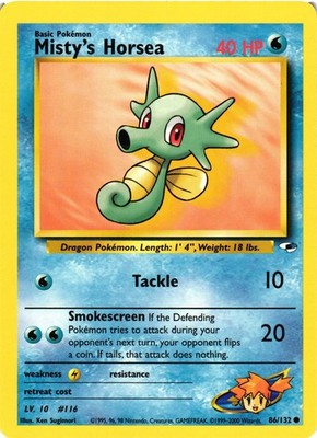 Pokemon TCG Misty's Horsea Gym Heroes 86/132 Regular Unlimited Common LP