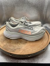 HOKA Bondi 8 Shoes Womens Size 9 Gray Peach Road Running Max Cushion 1127952