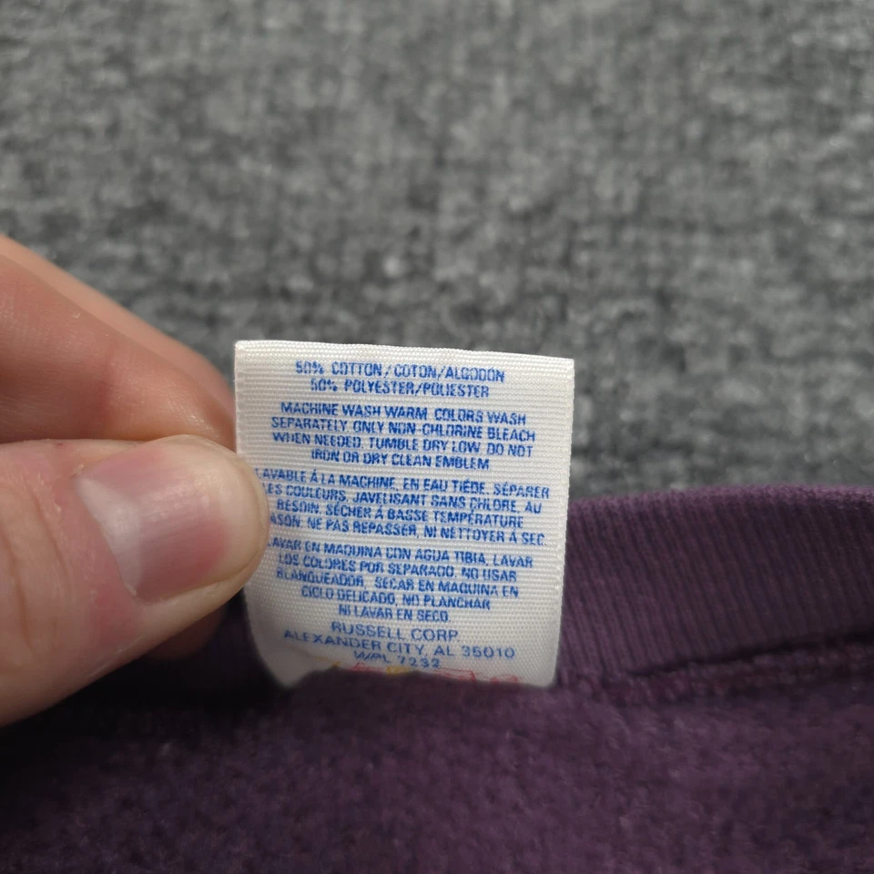 Винтажная мужская толстовка Jerzees XXL 2XL фиолетовая без рисунка гранж спорт 90-е США 50/50 - Изображение 4 из 4