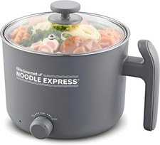 Elite Gourmet NOODLE EXPRESS™ Hot Pot, Prepare Ramen, Rice, 1.3 Quarts, Grey