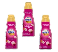 3 Pack International Delight Almond Cherry Macaron Coffee Creamer 32 oz Bottles