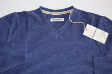 Tommy Bahama Sanibel Palms V Neck Sweater Blue LS New Medium M