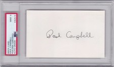 Paul Campbell Boston Red Sox Detroit Tiger Index Card PSA DNA Auto 9 Mint