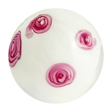 ENGLISH ROSE Handmade Marble White Pink Glass Floral Flower Stand 5/8"