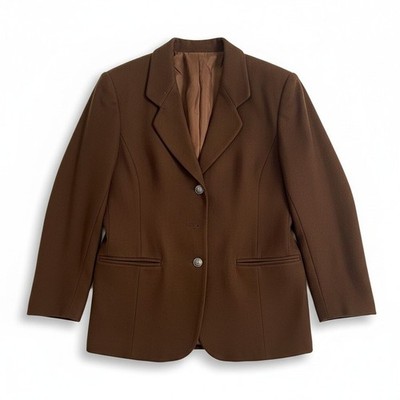 International Scene Vintage Brown 3-Button Blazer, Women's Jacket, RN 25585