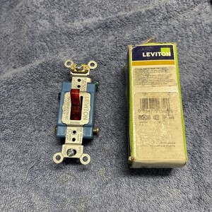 1PC Leviton 1201-PLR Single-Pole Pilot Light Toggle Switch, 15A, 120V, Red,