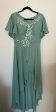 Women s Dressy Formal Pant Suit Lace Appliqu s Beads Size 10 Mother Bride Sage